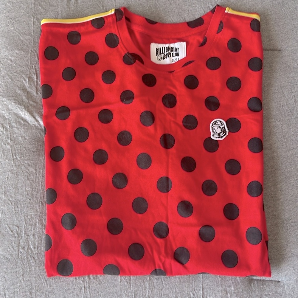 Billionaire Boys Club Men's Color: Red & Black Polka Dots T-Shirt Size L